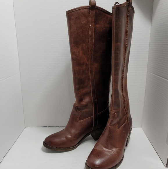 Lucky Brand Shoes - Lucky Brand Looloo Western Pull-on Leather Tall Boots 7.5